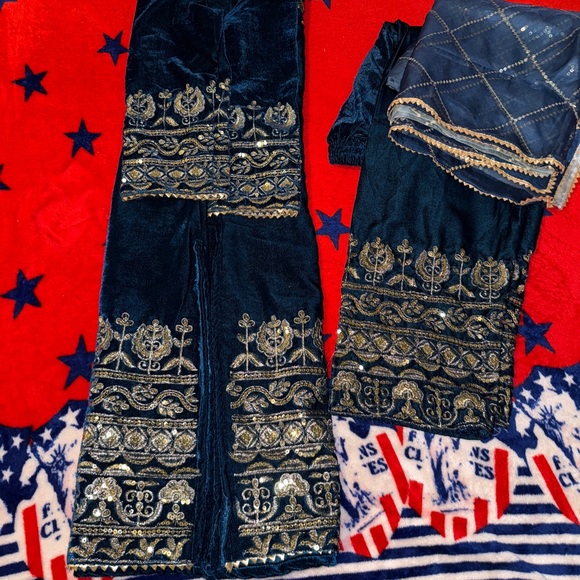 Velvet Embroidered Suit - Picture 3 of 4